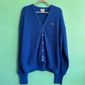 Vintage 90s Lacoste Cobalt Blue Cardigan